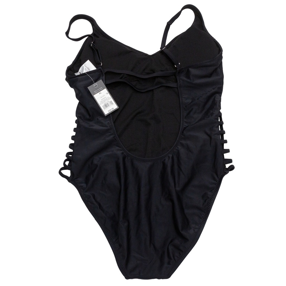 Mossimo One Piece Swimsuit Women XL Black NEW Strappy Side Lattice V-Neck M06794 - Picture 4 of 9